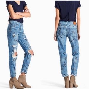 Lucky Brand Sienna Embroidered Slim Boyfriend Jean 26